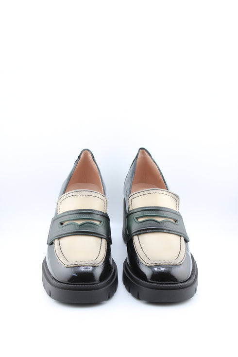 Hispanitas Patent Leather Chunky Heel Loafers