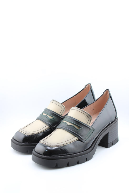 Hispanitas Patent Leather Chunky Heel Loafers