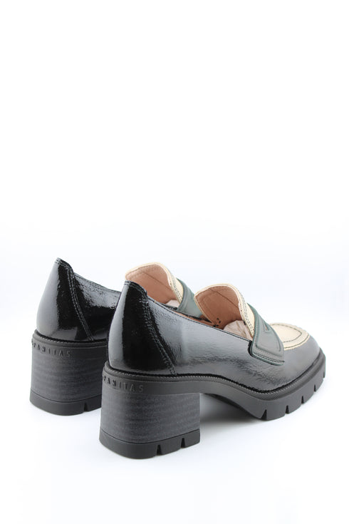 Hispanitas Patent Leather Chunky Heel Loafers