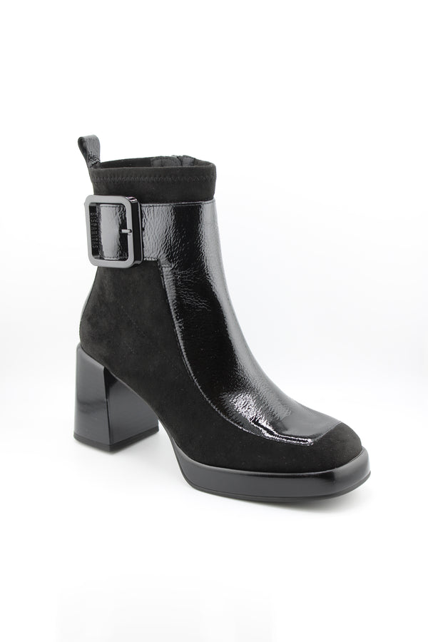 Hispanitas Patent Ankle Boots with Buckle