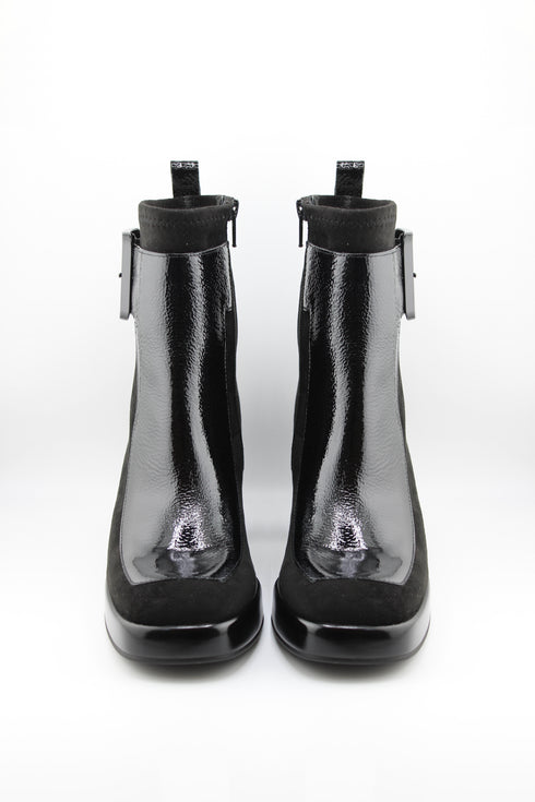 Hispanitas Patent Ankle Boots with Buckle