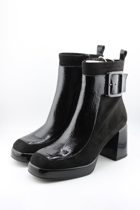 Hispanitas Patent Ankle Boots with Buckle