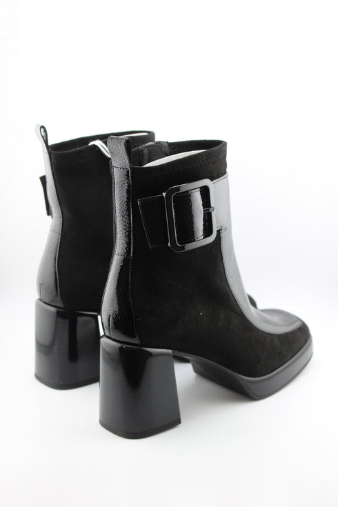 Hispanitas Patent Ankle Boots with Buckle