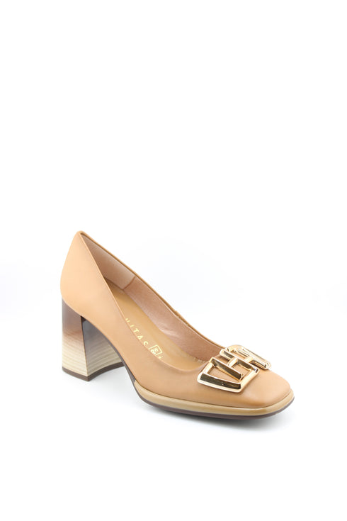 Hispanitas Block Heel Leather Court Shoes