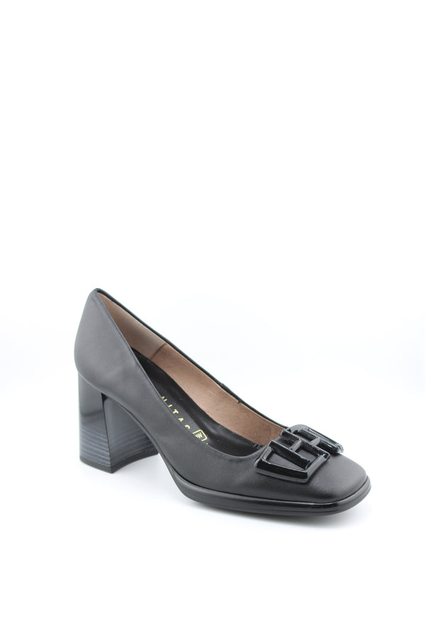 Hispanitas Block Heel Leather Court Shoes