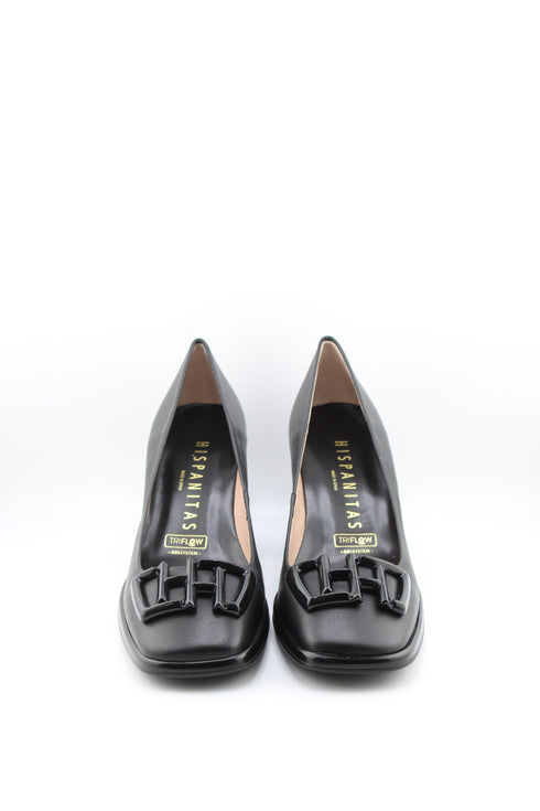 Hispanitas Block Heel Leather Court Shoes