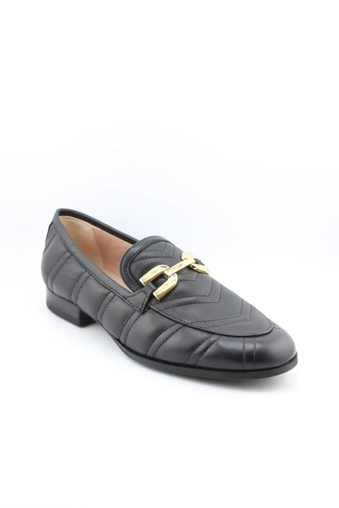 Unisa Quilted Leather Loafers with Buckle