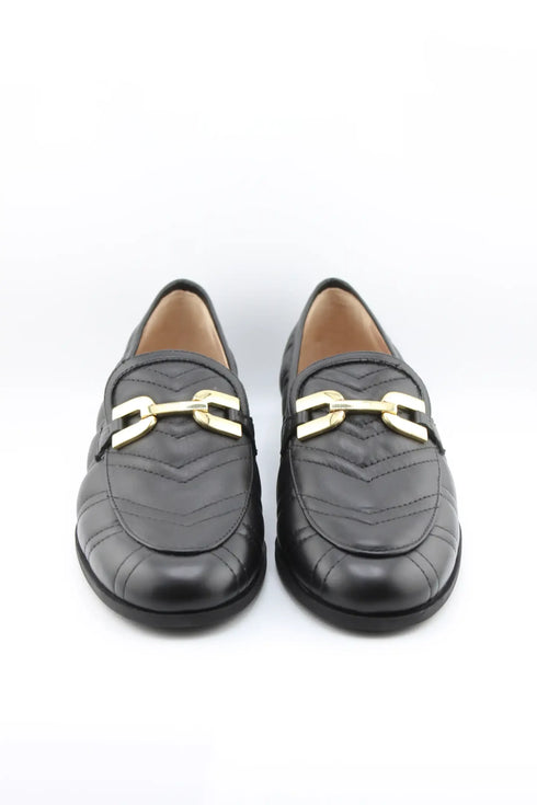 Unisa Quilted Leather Loafers with Buckle