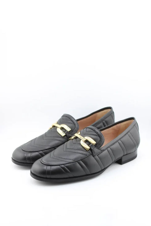 Unisa Quilted Leather Loafers with Buckle