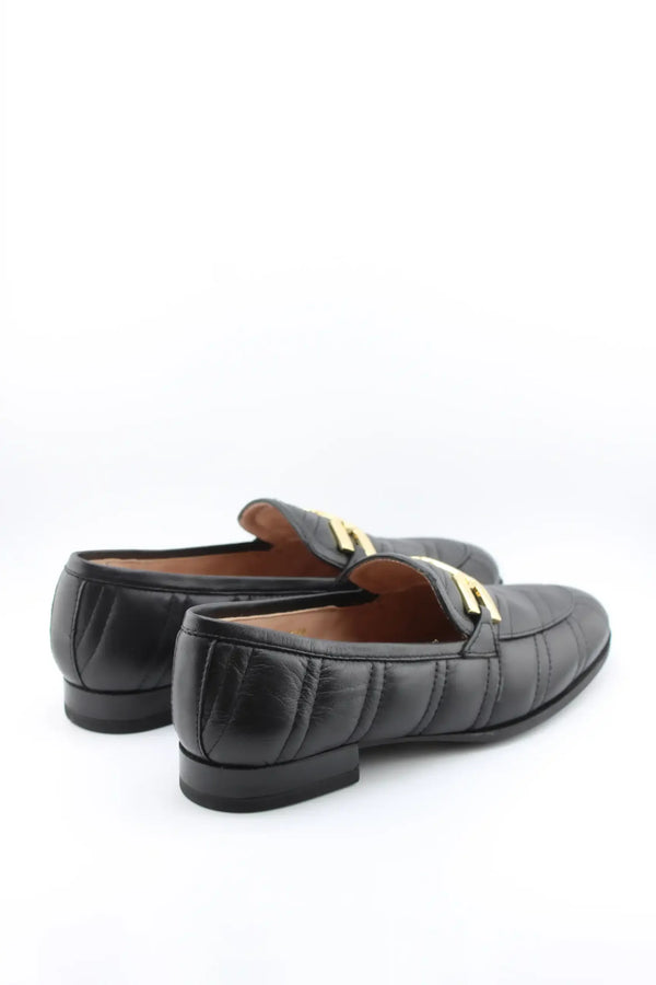 Unisa Quilted Leather Loafers with Buckle
