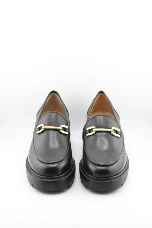Unisa Chunky Sole Leather Loafers with Buckle
