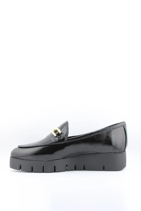 Unisa Leather Platform Loafers with Buckle