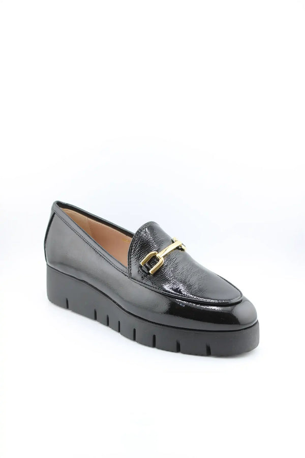 Unisa Leather Platform Loafers with Buckle