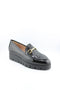 Unisa Leather Platform Loafers with Buckle