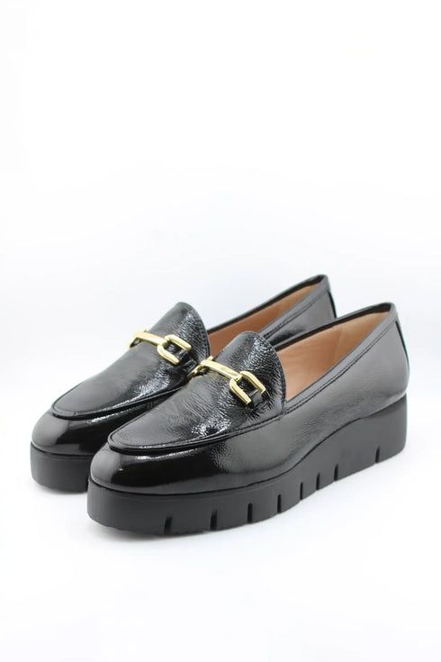 Unisa Leather Platform Loafers with Buckle