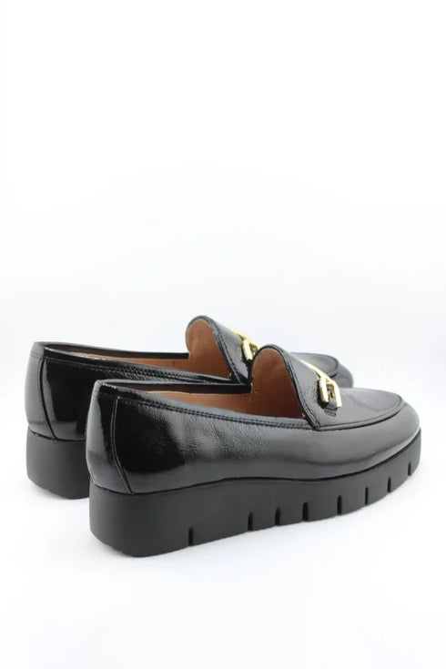 Unisa Leather Platform Loafers with Buckle
