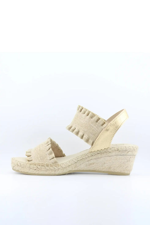 Juncal Aguirre Espadrille Wedge Sandals with Textured Dual Straps