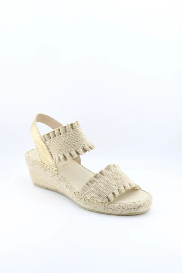 Juncal Aguirre Espadrille Wedge Sandals with Textured Dual Straps