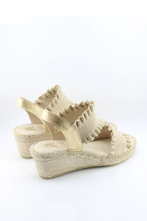 Juncal Aguirre Espadrille Wedge Sandals with Textured Dual Straps