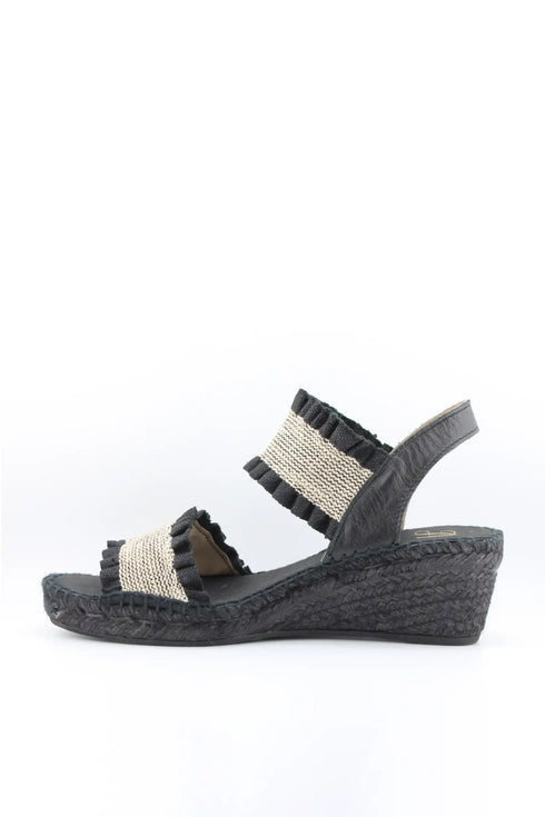 Juncal Aguirre Espadrille Wedge Sandals with Textured Dual Straps