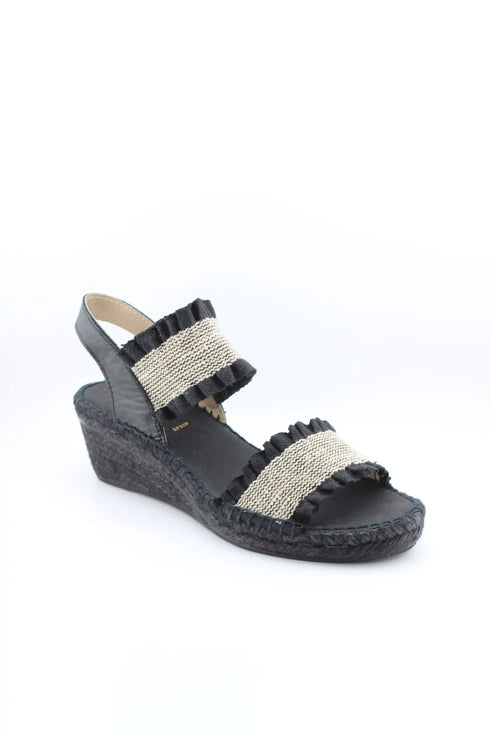 Juncal Aguirre Espadrille Wedge Sandals with Textured Dual Straps