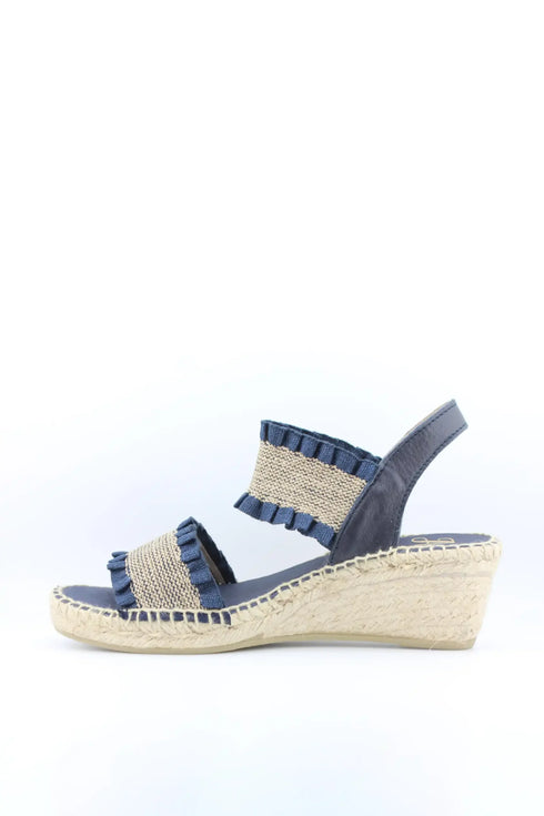Juncal Aguirre Espadrille Wedge Sandals with Textured Dual Straps