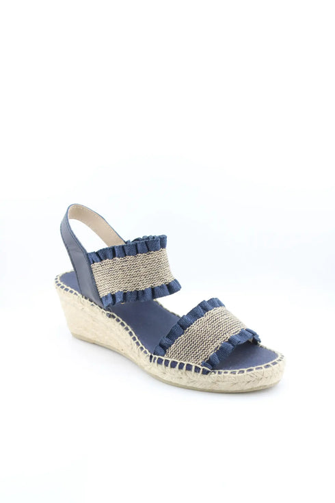 Juncal Aguirre Espadrille Wedge Sandals with Textured Dual Straps