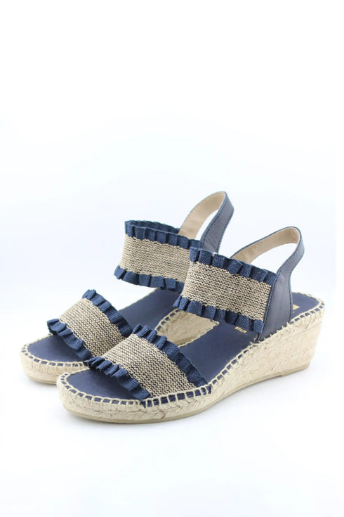 Juncal Aguirre Espadrille Wedge Sandals with Textured Dual Straps