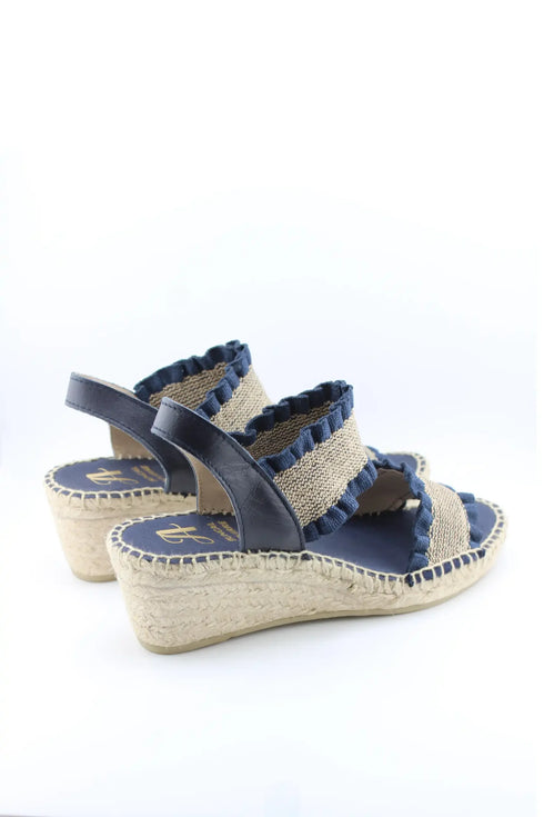 Juncal Aguirre Espadrille Wedge Sandals with Textured Dual Straps
