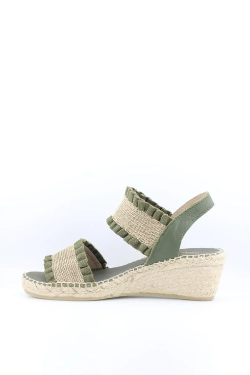 Juncal Aguirre Espadrille Wedge Sandals with Textured Dual Straps
