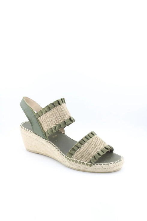 Juncal Aguirre Espadrille Wedge Sandals with Textured Dual Straps