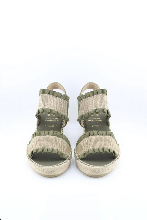 Juncal Aguirre Espadrille Wedge Sandals with Textured Dual Straps