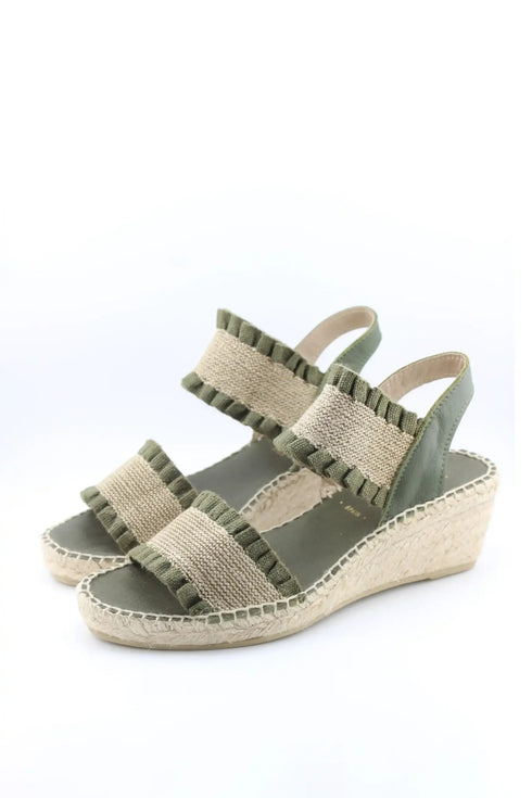 Juncal Aguirre Espadrille Wedge Sandals with Textured Dual Straps