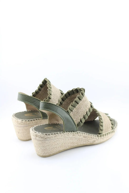 Juncal Aguirre Espadrille Wedge Sandals with Textured Dual Straps