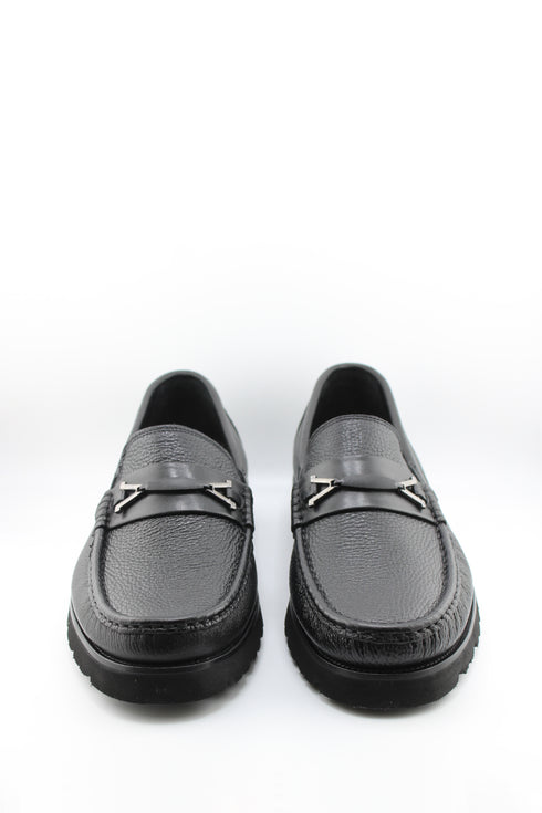 DFC Relax Men Pebbled Leather Loafer with Metal Accent