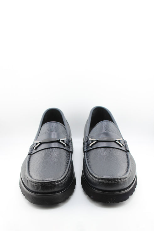 DFC Relax Men Pebbled Leather Loafer with Metal Accent