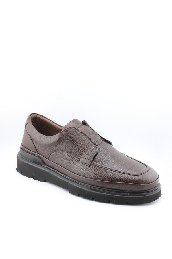 DFC Relax Men Textured Leather Slip-On Loafers