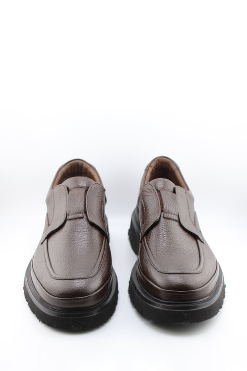 DFC Relax Men Textured Leather Slip-On Loafers