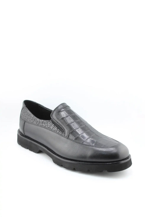 DFC Relax Men Embossed Slip-On Loafers with Textured Panels