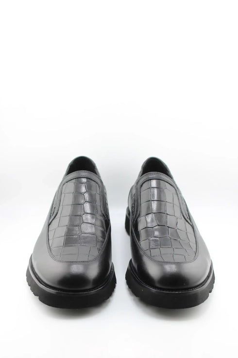 DFC Relax Men Embossed Slip-On Loafers with Textured Panels