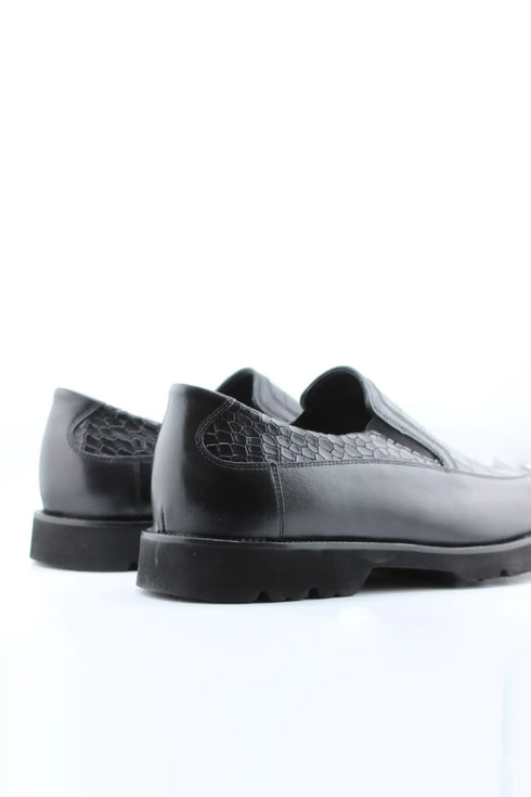 DFC Relax Men Embossed Slip-On Loafers with Textured Panels