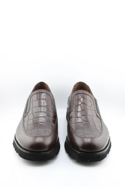 DFC Relax Men Embossed Slip-On Loafers with Textured Panels