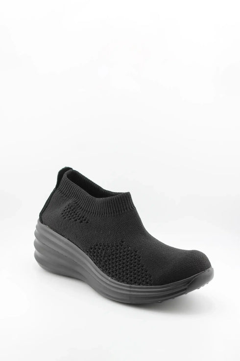 Bernie Mev Knit Slip-On Wedge Sneakers