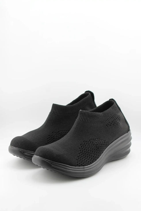 Bernie Mev Knit Slip-On Wedge Sneakers
