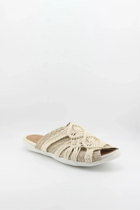 Bernie Mev Interwoven Slip-On Sandals with Knotted Accents