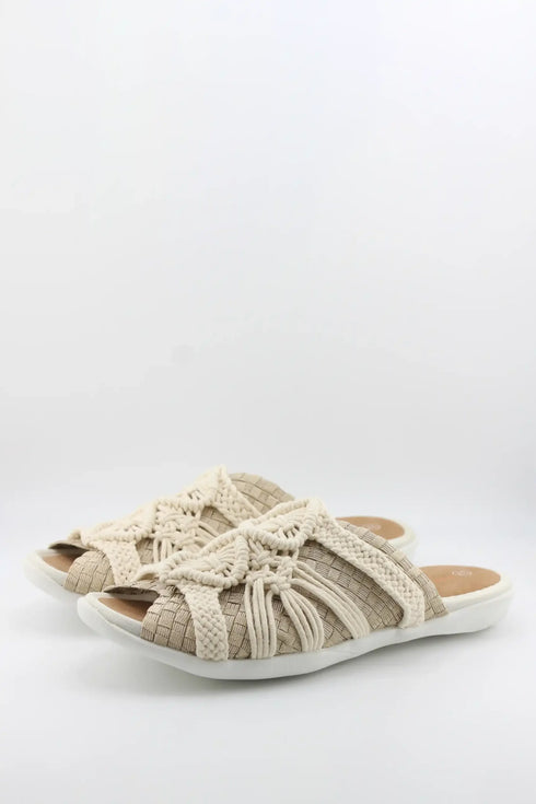 Bernie Mev Interwoven Slip-On Sandals with Knotted Accents