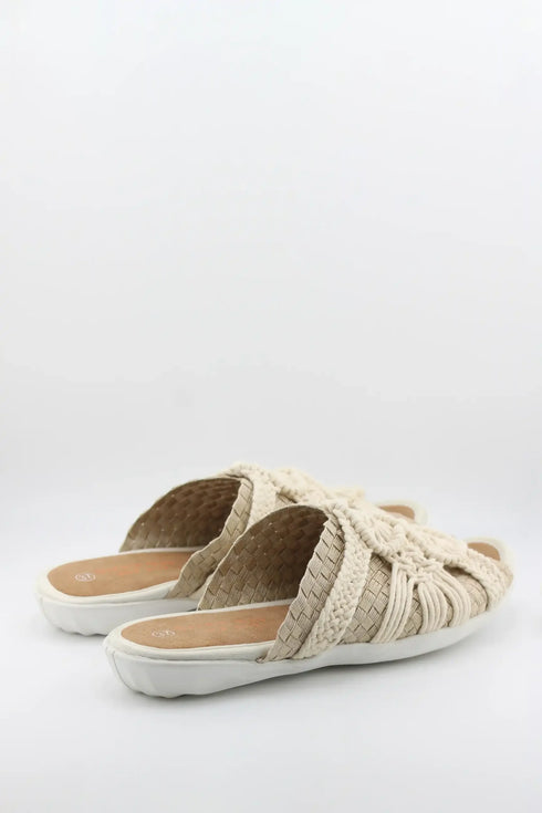 Bernie Mev Interwoven Slip-On Sandals with Knotted Accents