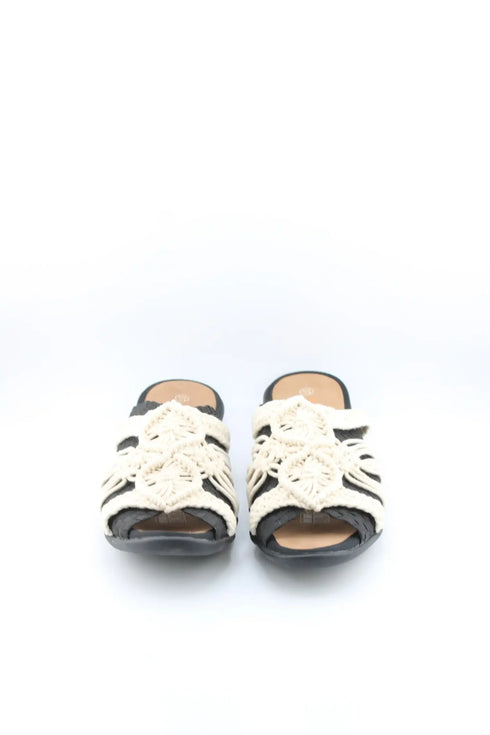 Bernie Mev Interwoven Slip-On Sandals with Knotted Accents