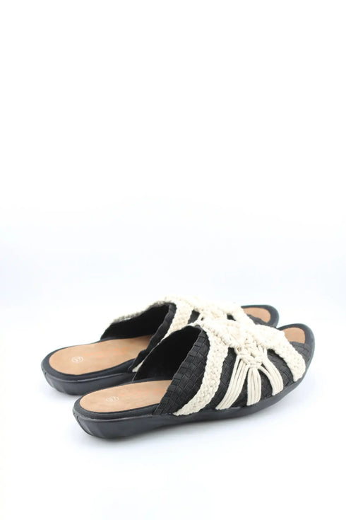 Bernie Mev Interwoven Slip-On Sandals with Knotted Accents