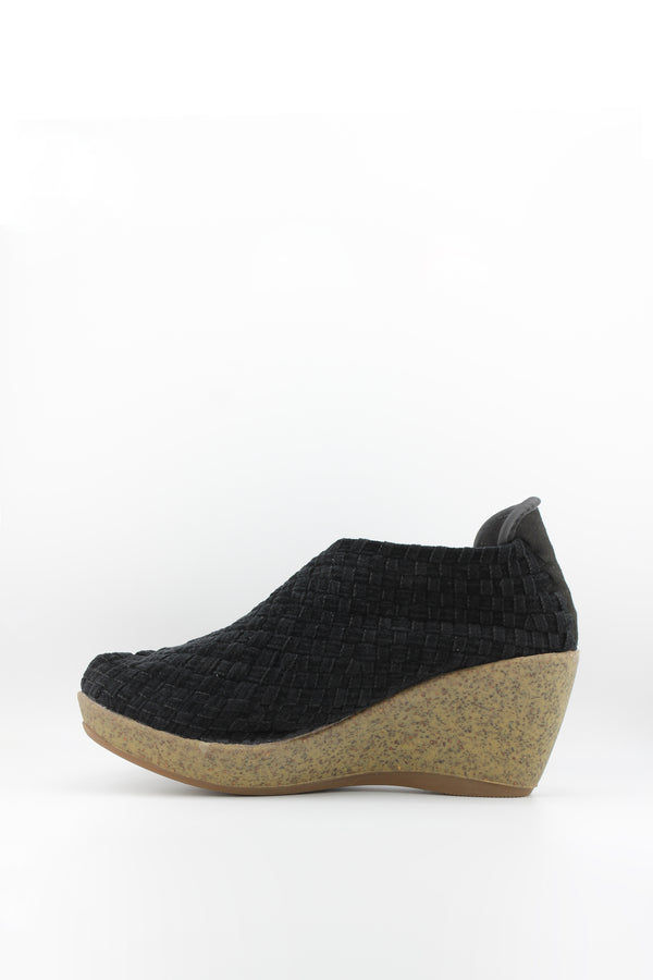 Bernie Mev Woven Elastic Wedge Ankle Shoe